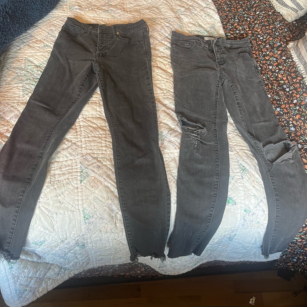2 madewell jeans and all in motion shorts